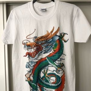 JOLIGOLF Classic Wear-DRAGON White T-Shirt